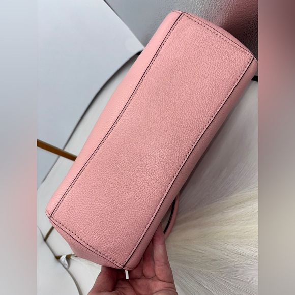 COACH Pink Turnlock Chain Tote 27 in Polished Pebble Leather pink Valentines - Picture 9 of 16